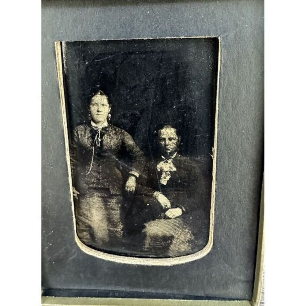 Vintage Tintype Ferrotype Photograph Young Man‎ & Woman Portrait See Photos